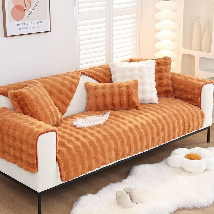 Couch Cover/Sofa Covers, Anti Slip Sofa Slipcover (Persian Orange)