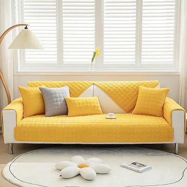 Couch Cover/Sofa Covers, Anti Slip Sofa Slipcover (Yellow)